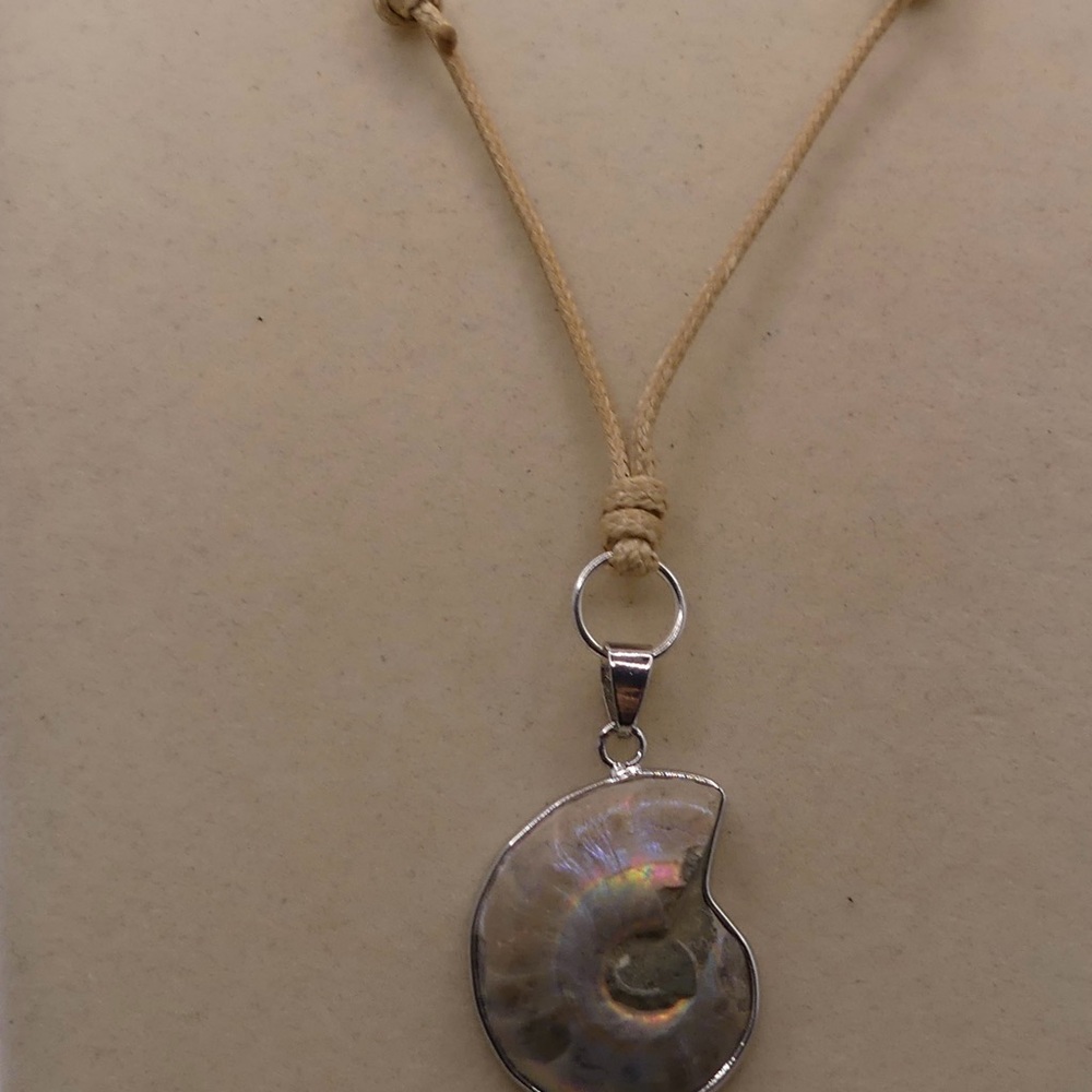 Aura Ammonite Pendant on Adjustable Rope - Picture 2 of 7